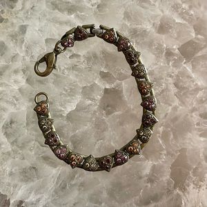 Sorrelli bracelet crystal hearts antique bronze